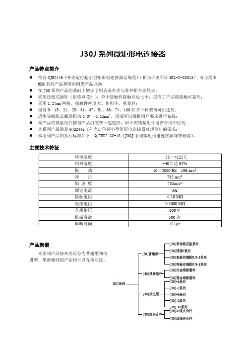 J30J系列微矩形电连接器