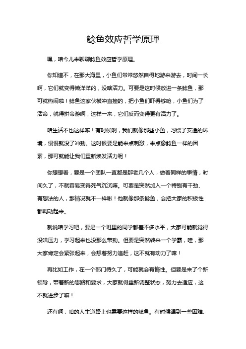 鲶鱼效应哲学原理