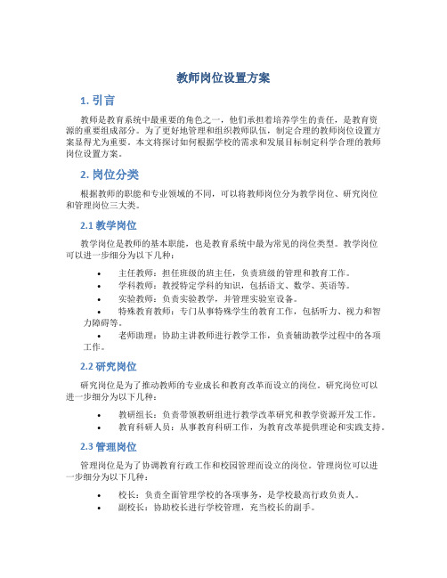 教师岗位设置方案