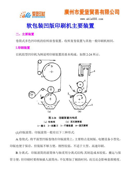 软包装凹版印刷机主要装置