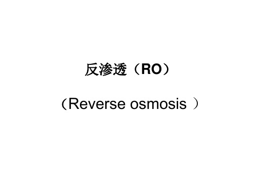 反渗透(RO)