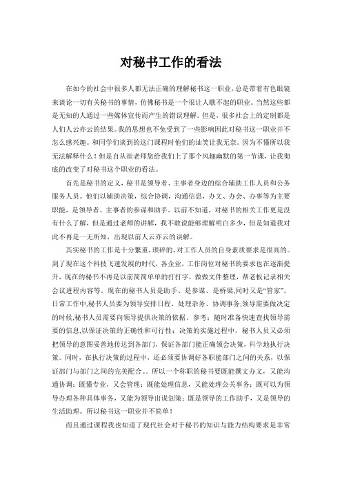 对秘书工作的看法