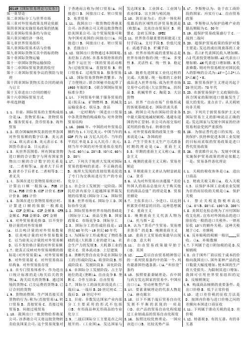 00149国际贸易理论实务2022自考复习资料