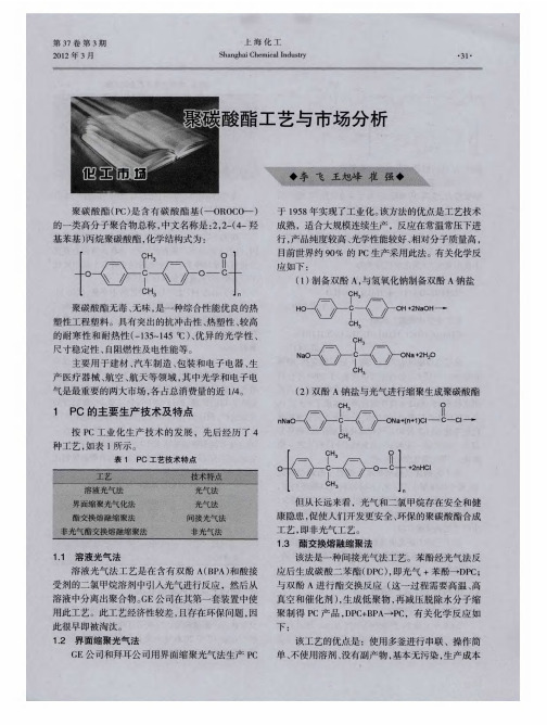 聚碳酸酯工艺与市场分析