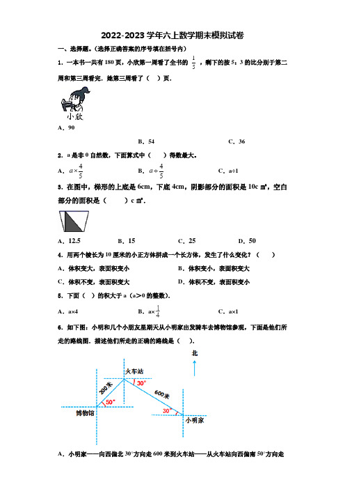 2023届兴国县数学六年级第一学期期末调研模拟试题含解析