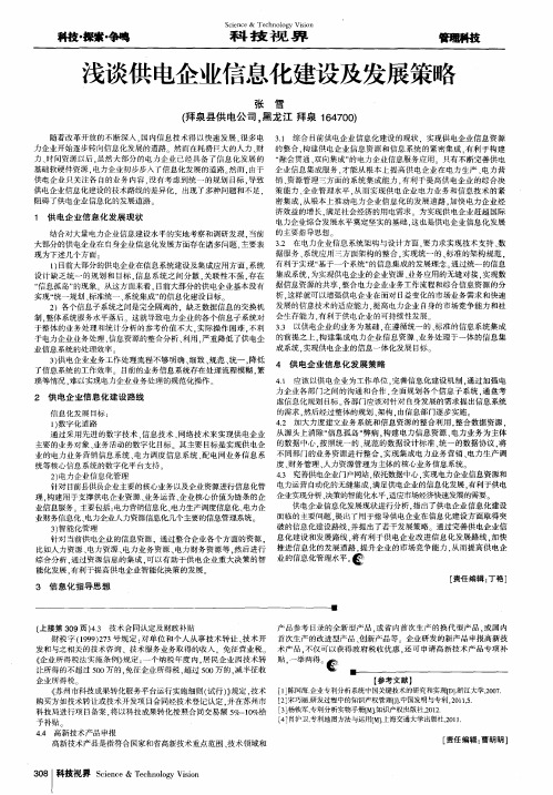 浅谈供电企业信息化建设及发展策略