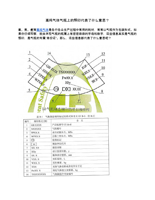 高纯气体气瓶上的钢印代表了什么意思？