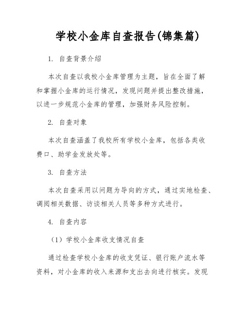 学校小金库自查报告(锦集篇)