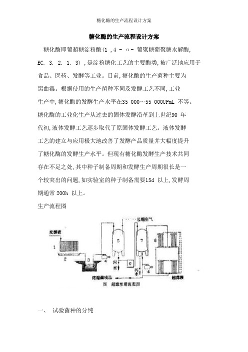 糖化酶的生产流程设计方案