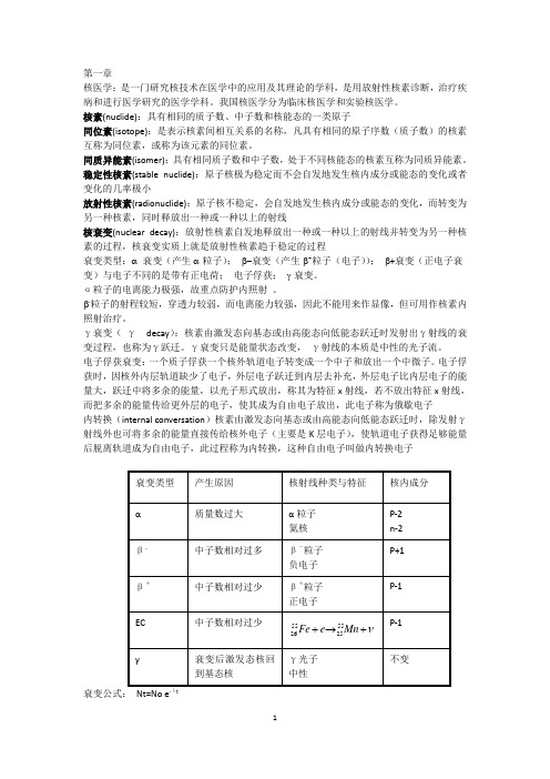 核医学重点知识整理