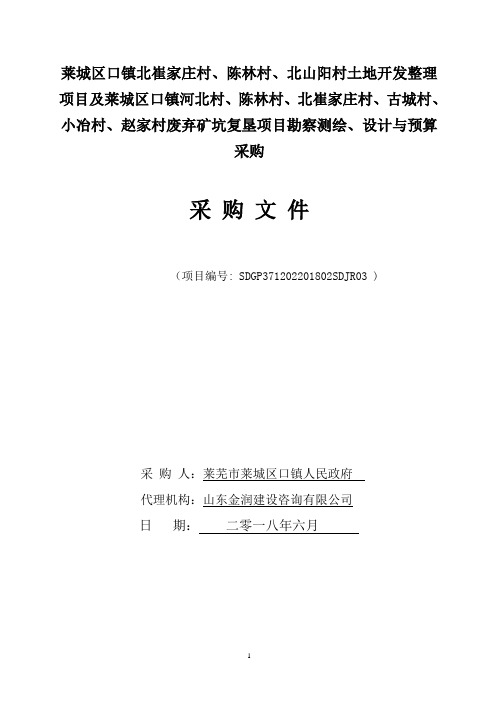 莱城区口镇北崔家庄村、陈林村、北山阳村土地开发整理项