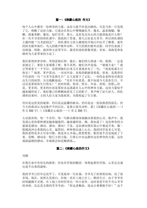《深藏在心底的——》作文500字