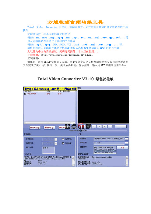 万能视频音频转换工具Total Video Converter V3-1