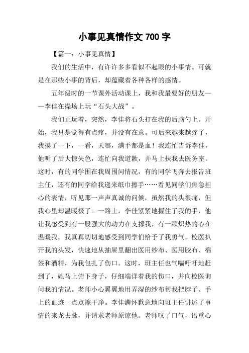 小事见真情作文700字