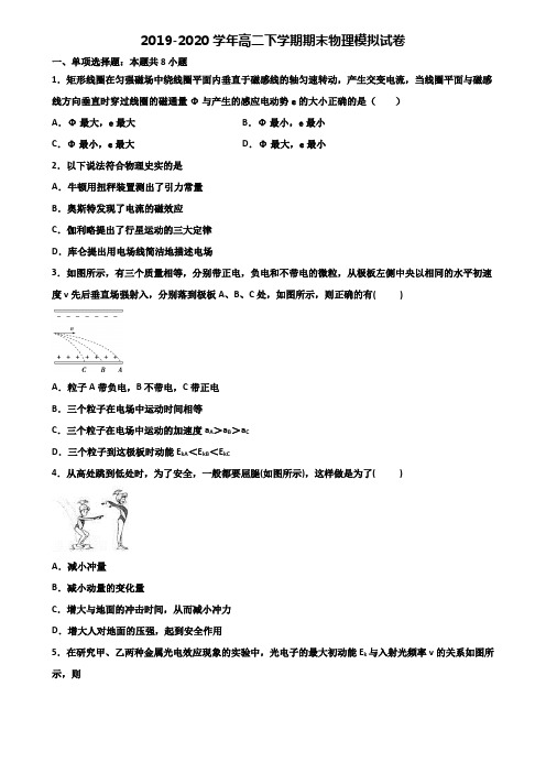 广东省湛江市2020新高考高二物理下学期期末学业水平测试试题