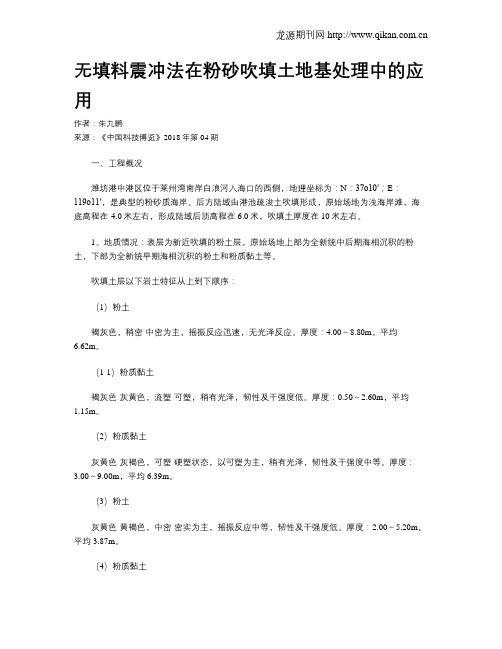 无填料震冲法在粉砂吹填土地基处理中的应用