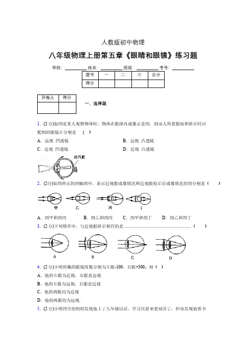 (中考)物理《眼睛和眼镜》专项模拟练习(含答案) (317).pdf