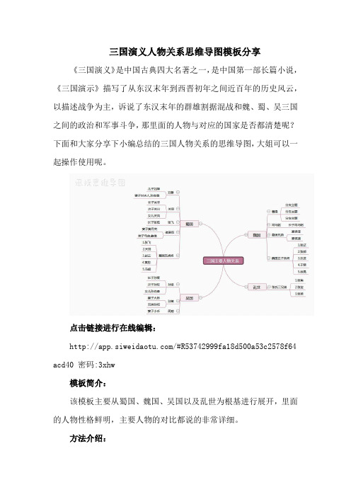 三国演义人物关系思维导图模板分享