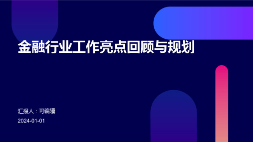 金融行业工作亮点回顾与规划