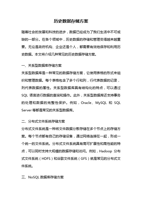 历史数据存储方案