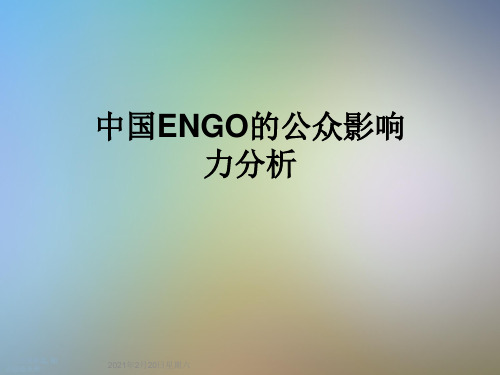 中国ENGO的公众影响力分析