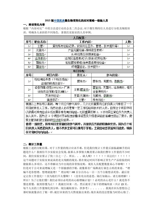 2015版中国药典微生物项变化的应对策1