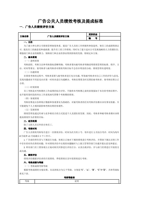 广告公关人员绩效考核