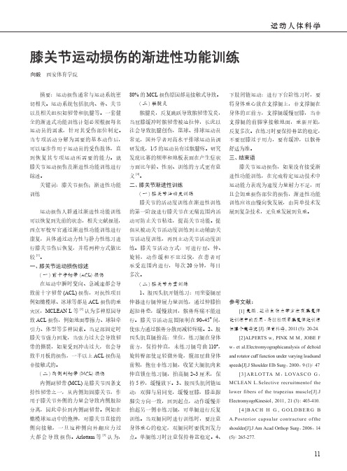 膝关节运动损伤的渐进性功能训练