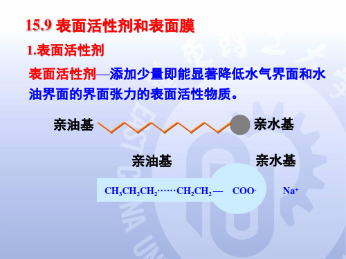 华东理工大学《物理化学》课件15.9 表面活性剂、兰缪尔吸附等温式(新)