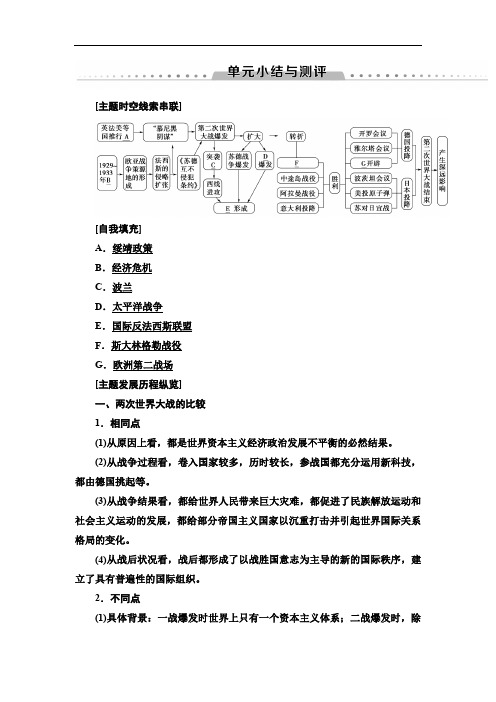 2019-2020人教版历史选修3 第3单元 单元小结与测评