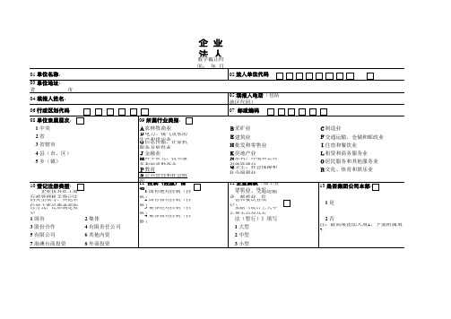 企业法人基本情况表.