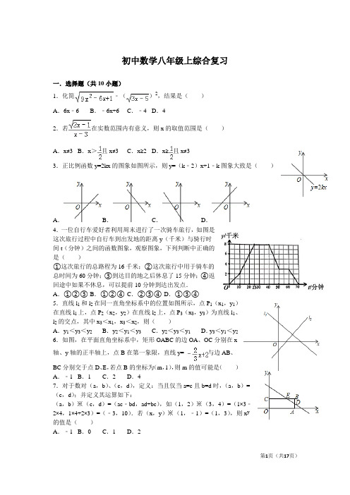 初中数学八年级上综合复习(含答案)