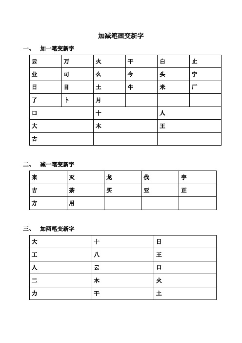 加减笔画变新字(含答案)