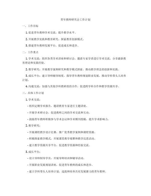 青年教师研究会工作计划