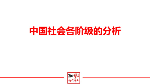 酣客中国社会各阶级的分析