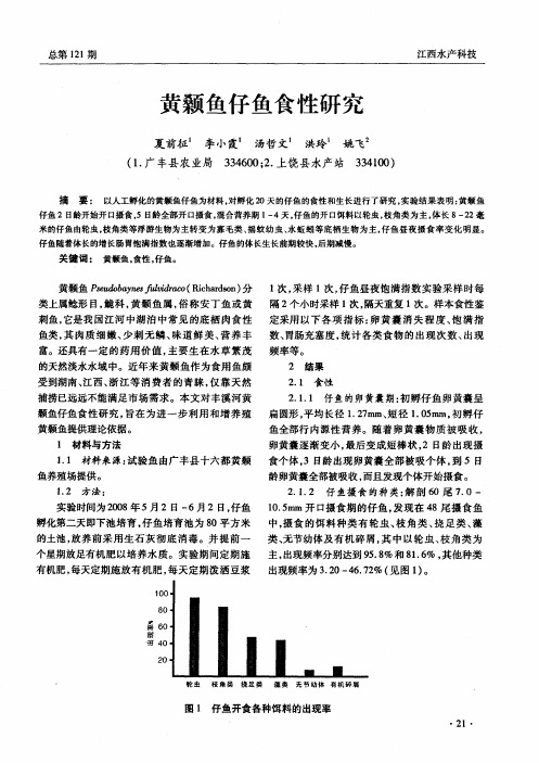 黄颡鱼仔鱼食性研究