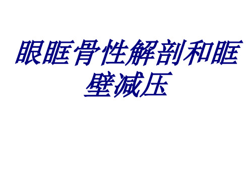 眼眶骨性解剖和眶壁减压PPT培训课件