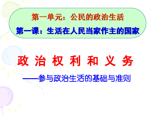 1.2 政治权利与义务参与政治生活的基础(共37张)