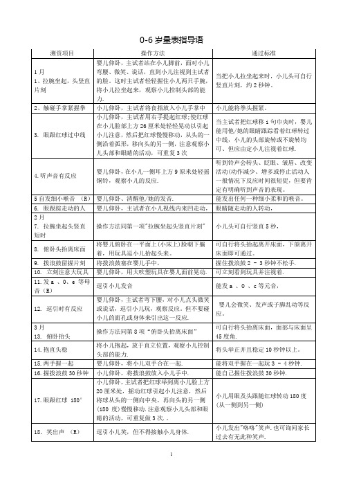 0-6岁量表指导语