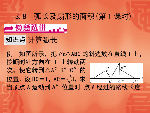 浙教版九年级数学上册课件：3.8 弧长及扇形的面积(第1课时)