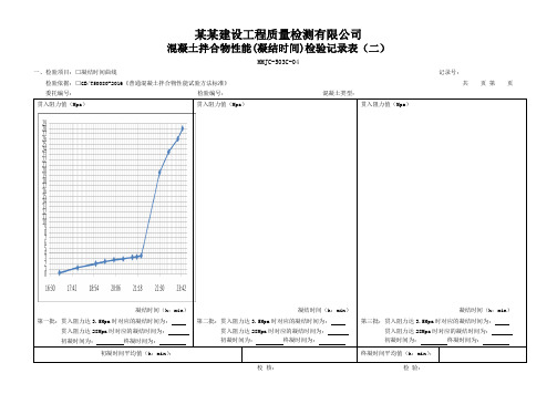 503C-04 混凝土(凝结时间)检验记录表(贯入阻力值与凝结时间关系曲线附表) - 模板