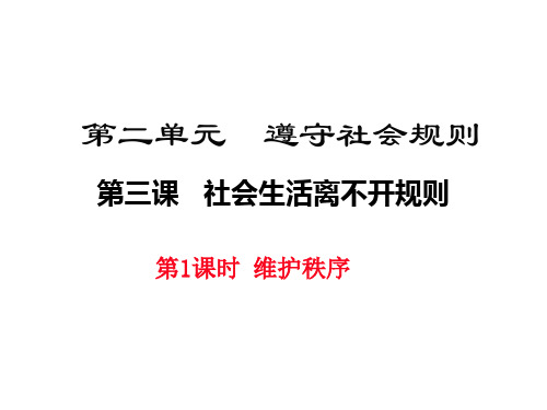 部编版八年级上册道德与法治3.1维护秩序