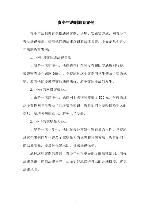 青少年法制教育案例