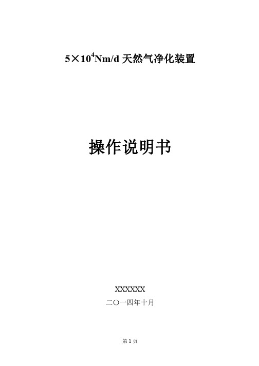 天然气净化装置操作说明书