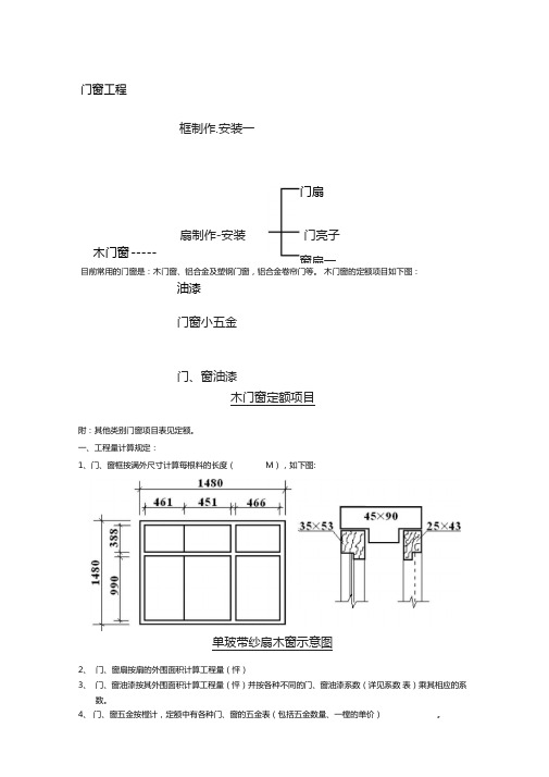 门窗工程计量计价方法