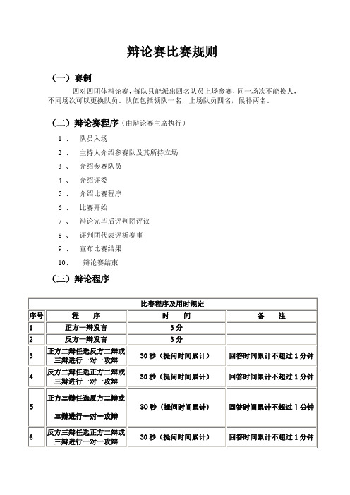 辩论赛比赛规则