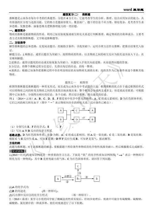 题型复习(二) 推断题