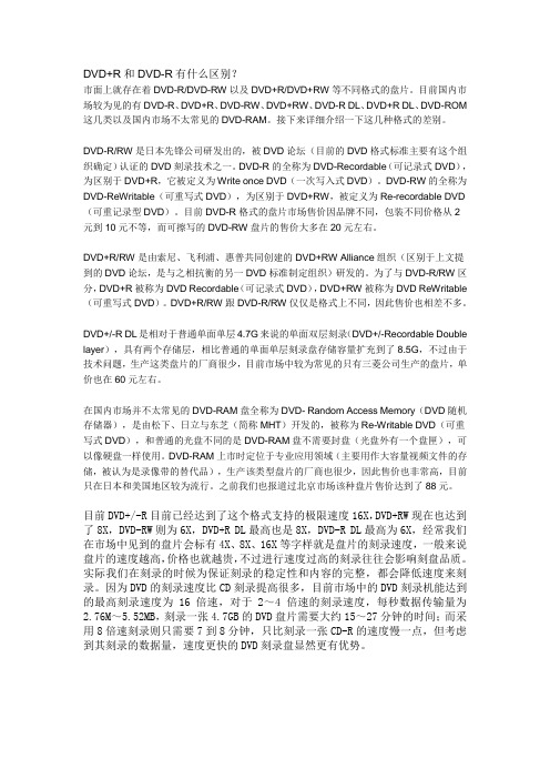 DVD+R和DVD-R的区别