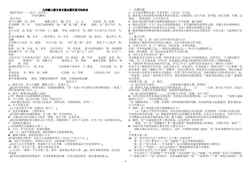 九年级上册文言文重点篇目复习知识点