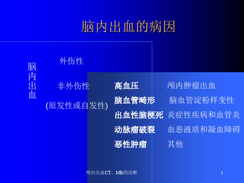 颅内出血CTMR的诊断课件